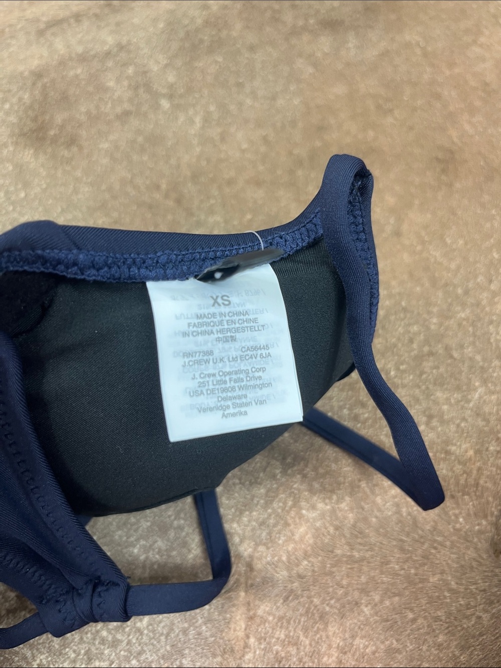 J Crew French Cross Back Bikini Top Navy - Picture 5 of 5